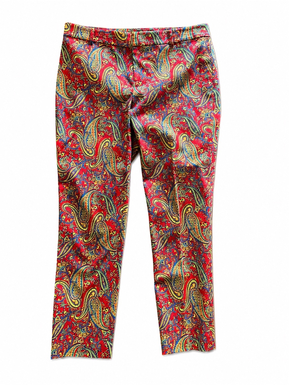Lauren Ralph Lauren Red Paisley Stretch Dress Pants